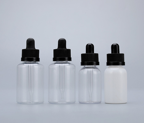 Botellas de gotero de plástico de superficie lisa con tapa de gotero para etiquetado personalizado
