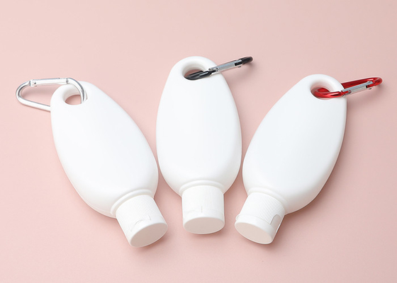 botellas plásticas de cadena dominantes del desinfectante de la mano del viaje del apretón 50ml con Flip Top Cap