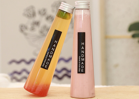 Refresco cónico Juice Bottle With Lid plástico 7oz 200ml