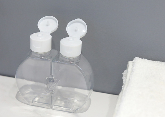 Botella plástica de la cubierta del doble del OEM con el tapón de tuerca 120ml reciclable