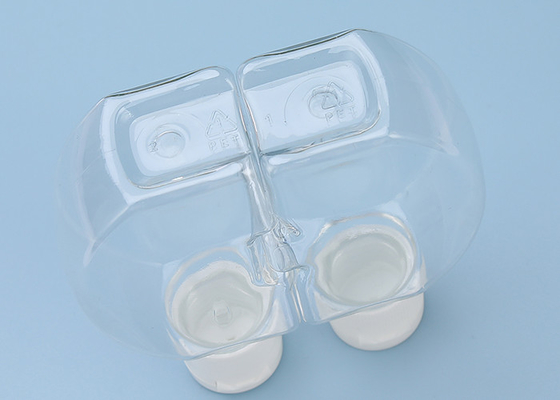 Botella plástica de la cubierta del doble del OEM con el tapón de tuerca 120ml reciclable