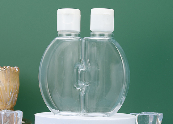 Botella plástica de la cubierta del doble del OEM con el tapón de tuerca 120ml reciclable