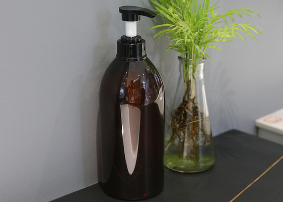 cerradura 550ml abajo del ANIMAL DOMÉSTICO Amber Plastic Shampoo Bottles de la bomba 72*176m m