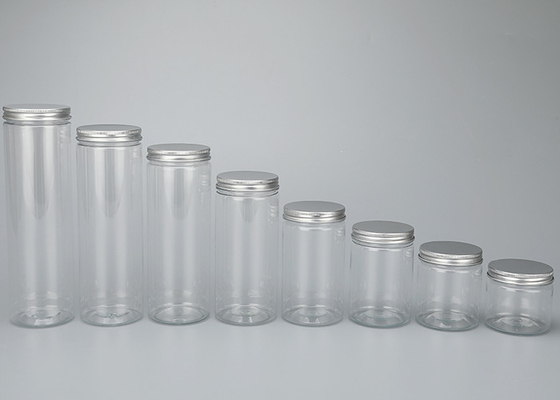 No hay fugas 250 ml Jar de plástico para galletas y dulces con tapa de aluminio