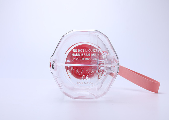 Botella de agua plástica hermética de Flip Top 2l con la manija BPA libre