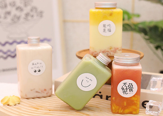 tapa inalterable plástica de 8oz Juice Milk Tea Bottles With