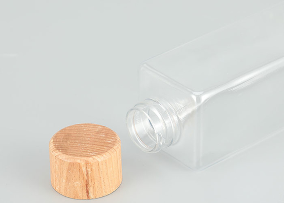 Botellas plásticas herméticas del top del tornillo 200ml con las tapas de bambú