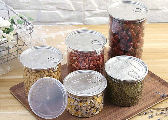 Own Brand Plastic Spice Containers Food Can with Easy Open Aluminum pop Lid Seal Pet Container with Latest Models