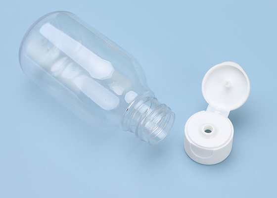 botella plástica transparente vacía 100ml con Flip Top Cap