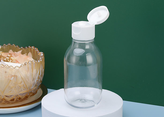 botella plástica transparente vacía 100ml con Flip Top Cap