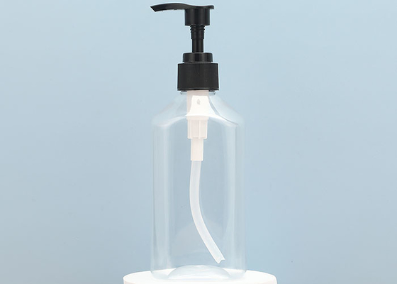 Botellas vacías de la loción del plástico transparente con el dispensador de la bomba