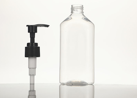 Botellas vacías de la loción del plástico transparente con el dispensador de la bomba