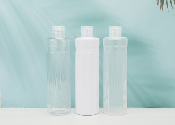 Botella del ANIMAL DOMÉSTICO de Flip Top Cap 300ml con el top del tornillo para el champú cosmético de la loción