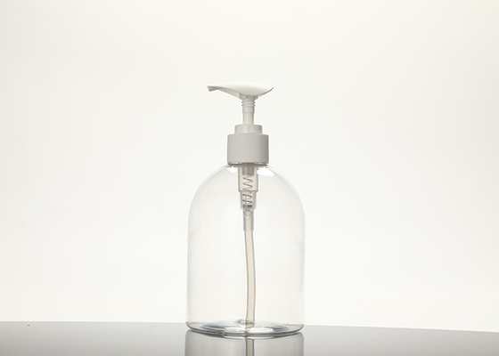 Botella plástica redonda clara de la bomba de la loción 500ml para el champú cosmético