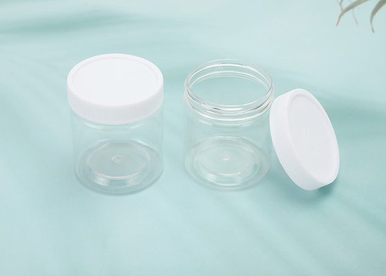 tarro plástico de la ronda recargable vacía del claro 100ml con las tapas y las etiquetas BPA libres