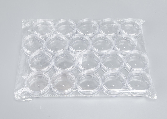 Envases redondos claros poner crema de la loción cosmética con la tapa 10g 15g 30g