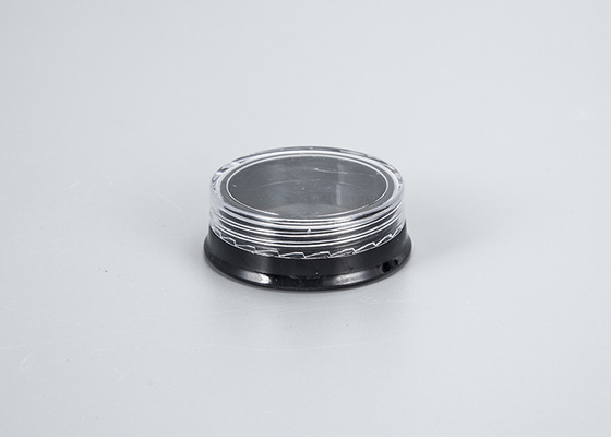 tarro cosmético plástico vacío 3g con maquillaje minúsculo de las tapas negras