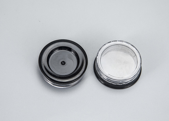 tarro cosmético plástico vacío 3g con maquillaje minúsculo de las tapas negras