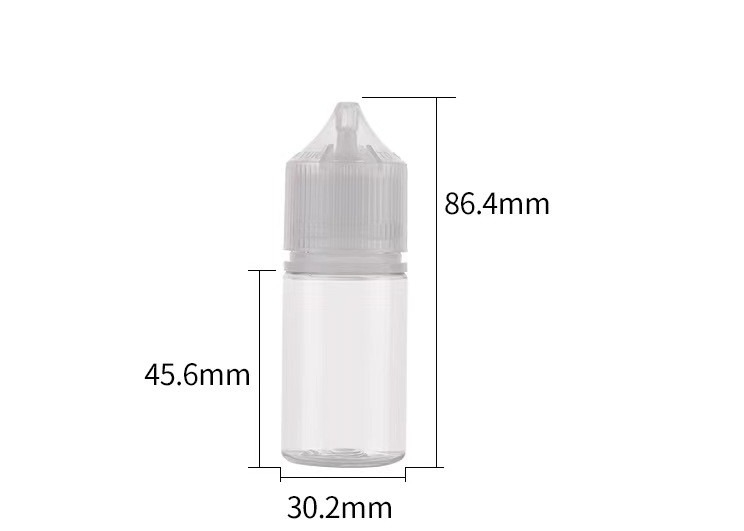 Frasco gotero corto V3 de 30 ml con botellas de Eliquid con sabor a PET con tapa CRC