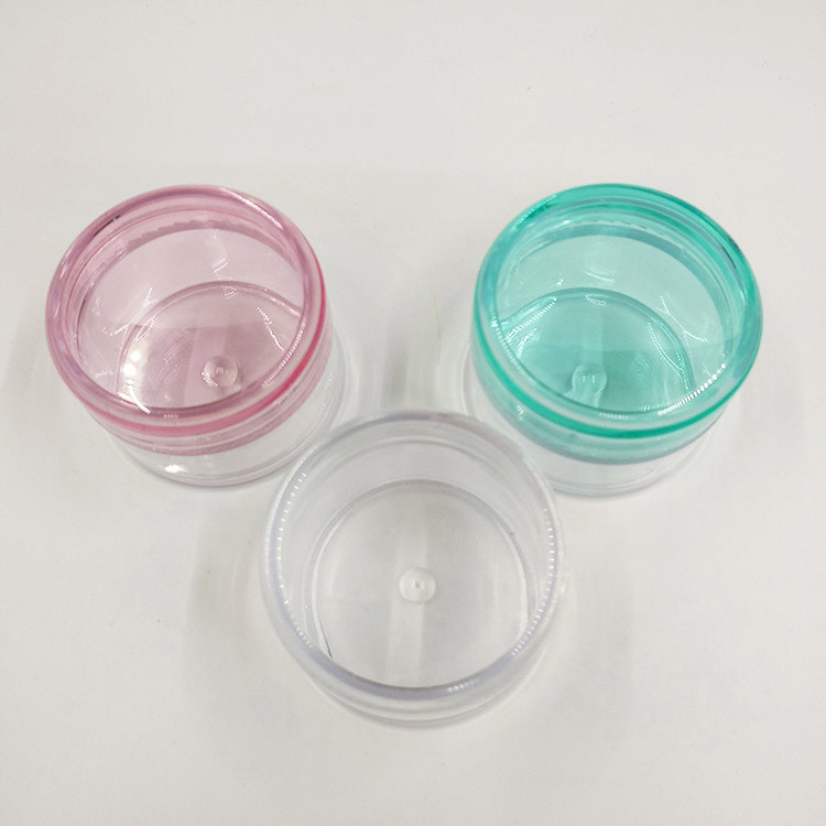 2g 3g 5g Cosméticos Contenedor de muestra vacío plástico cristal de plástico transparente Cosméticos frascos con tapas