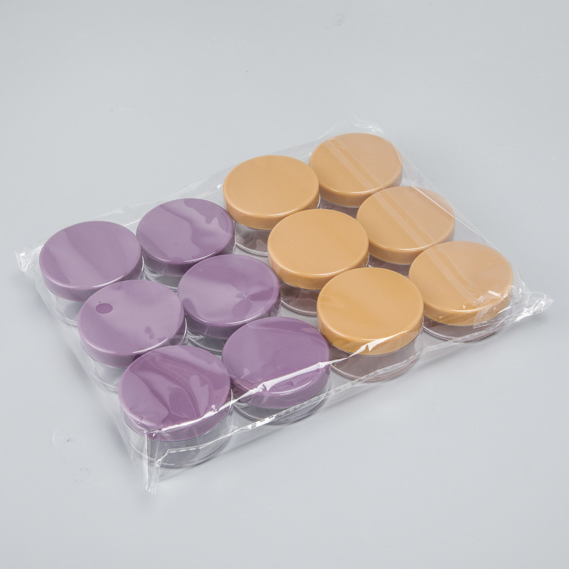 Contenedor de crema facial de plástico PS vacío 5g 10g 15g 20g frasco cosmético con tapas de colores