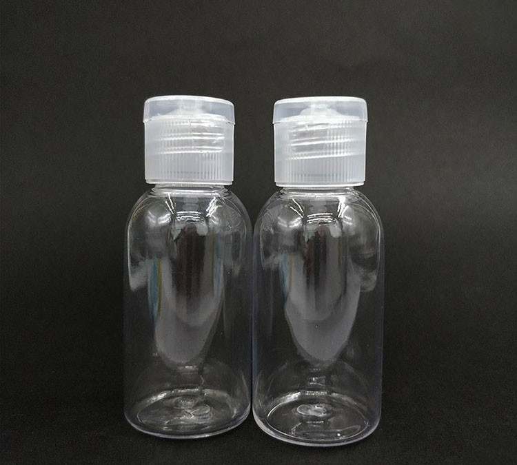 Muestra gratuita Botella de plástico PET transparente con tapa de vuelta Botella vacía con tapa de vuelta Botella de crema con tapa de vuelta con suministro de fábrica