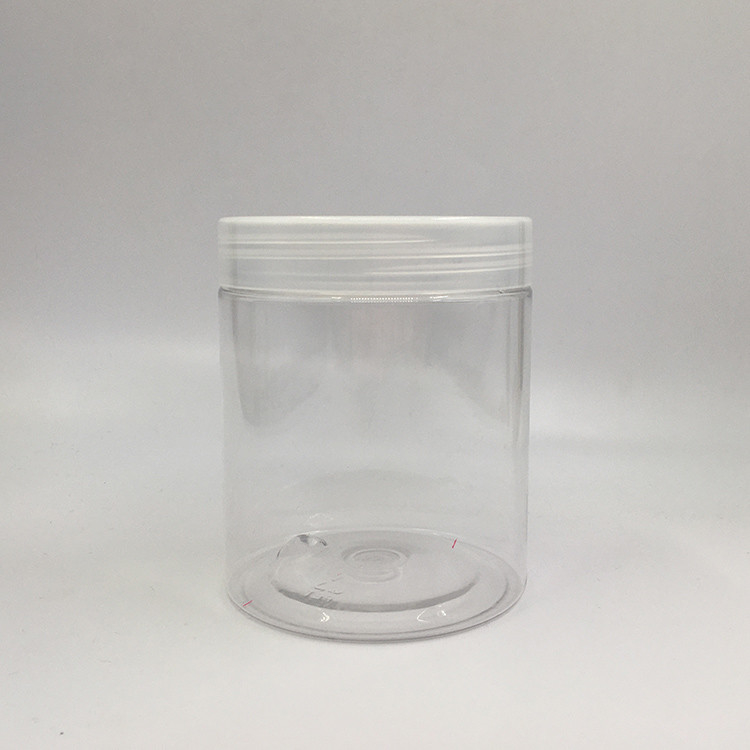 100 ml 8 oz 500 ml 1000 ml recipiente de plástico transparente para animales de compañía en el que guardar crema cosmética de grado alimenticio con tapa