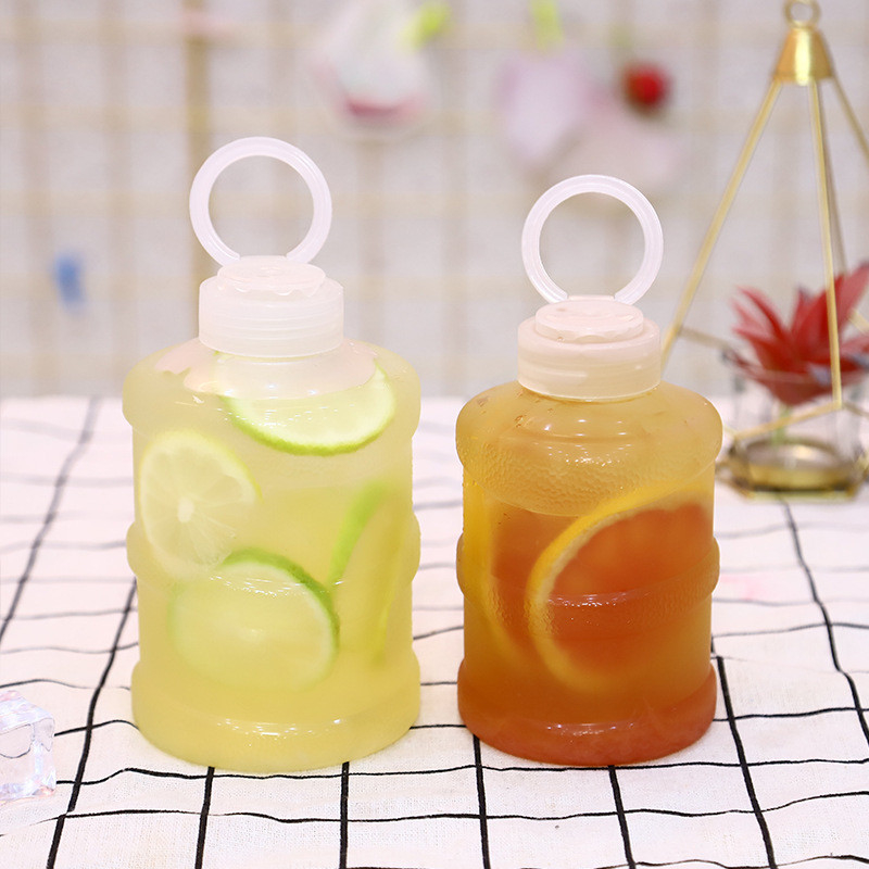Botellas modernas de té de leche clara con tornillo en la tapa de 0,5 kg de capacidad