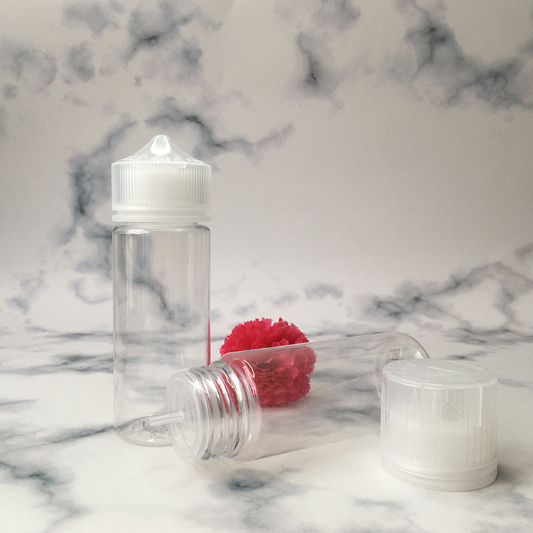 E Botella de PET redonda líquida de variedad de embalaje Cuello a prueba de niños Transparente 10 ml - 100 ml Tamaño