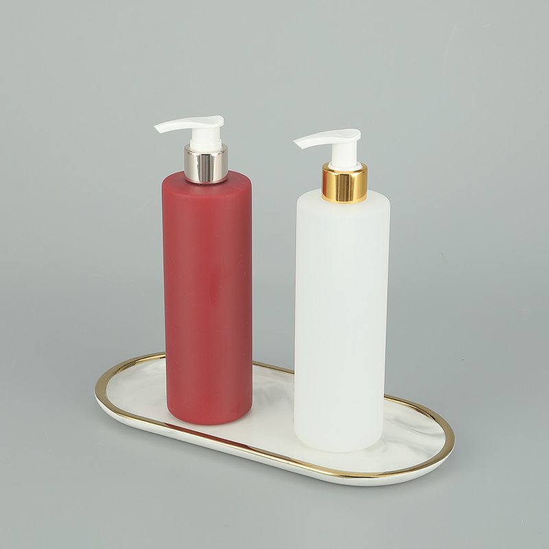 Color rosa/customizable 47 mm Capilla de tornillo redondo Cribado de seda Impresión Botella de bomba PET para cosméticos