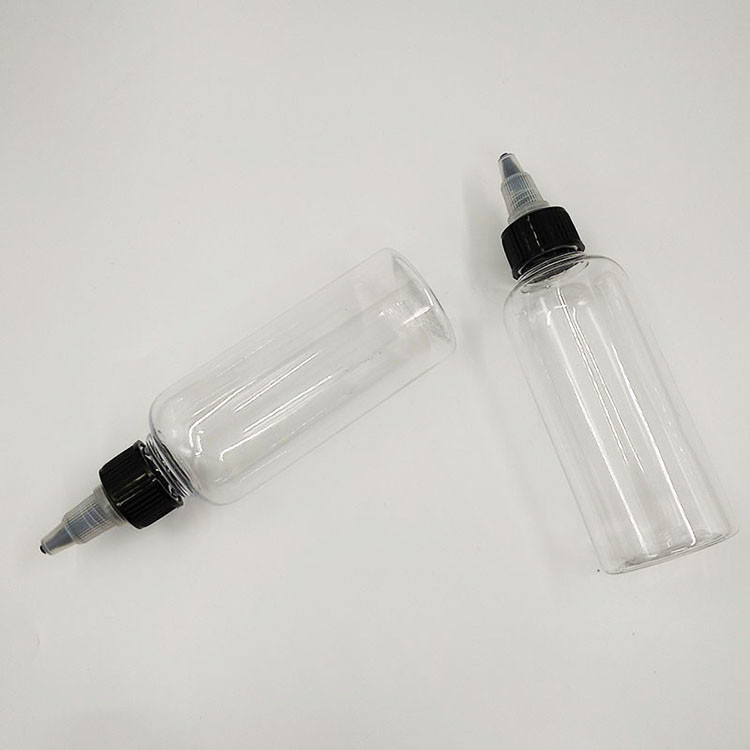 Contenedores de plástico con tapa de tornillo transparente/de color para almacenamiento de líquidos