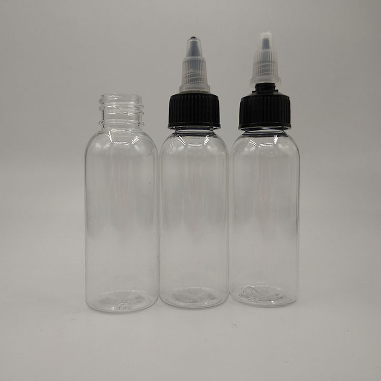 50 ml Panel de etiqueta personalizado Presione pegamento Aguja de punta de botella con cerradura de tornillo y productos al contado