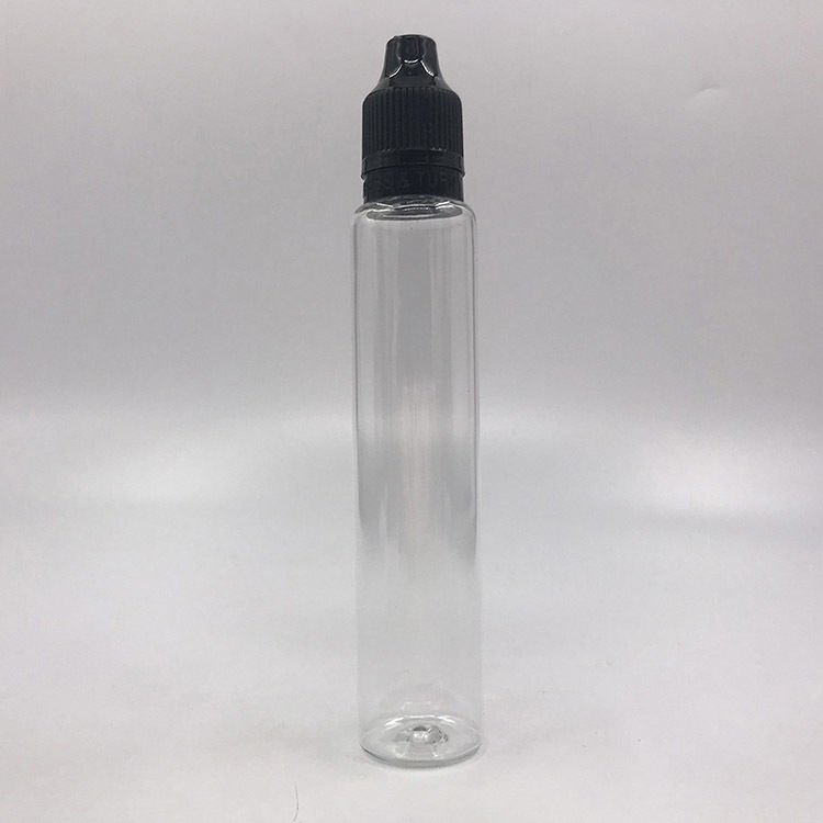 Botella de líquido E transparente con tamaño de cuello de 18 mm y capacidad de 10 ml 15 ml 30 ml 60 ml 80 ml 100 ml