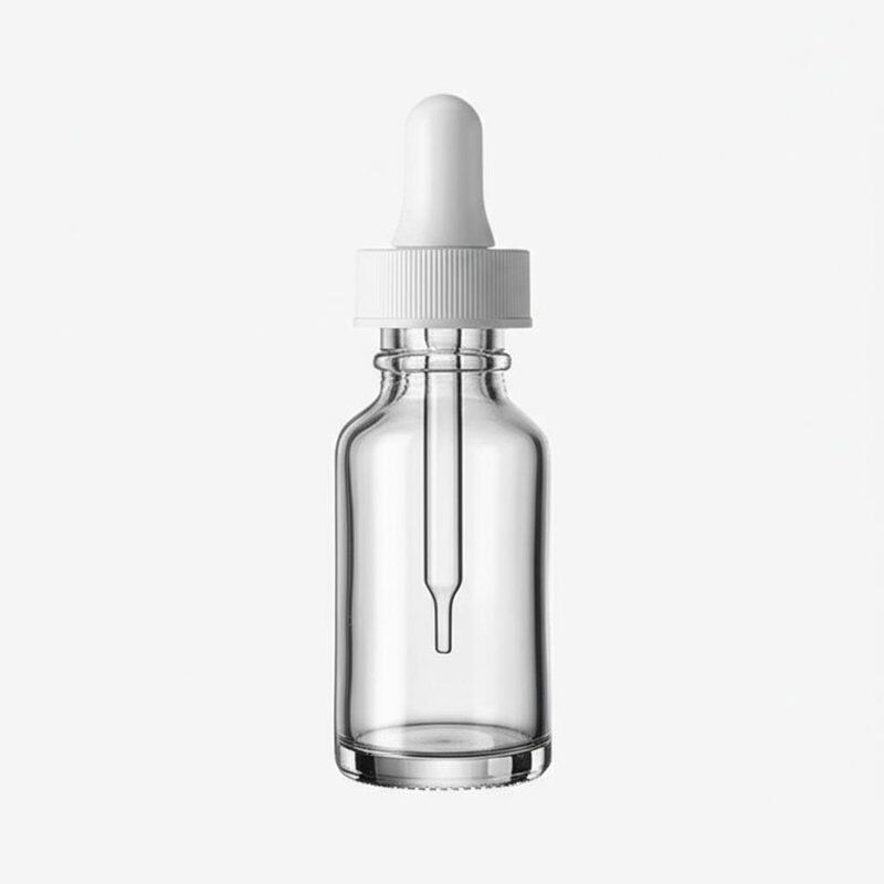 Cuello de botella de gotero líquido transparente de 18 mm ideal para los aceites esenciales cosméticos, los sueros y el almacenamiento de líquidos farmacéuticos