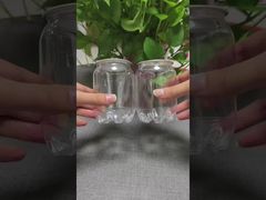 Latas de bebida de plástico PET transparente con logotipo personalizable y tapa de aluminio para bebidas y zumos