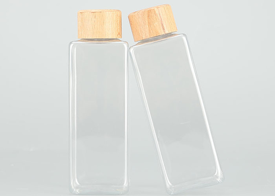 Botellas plásticas herméticas del top del tornillo 200ml con las tapas de bambú